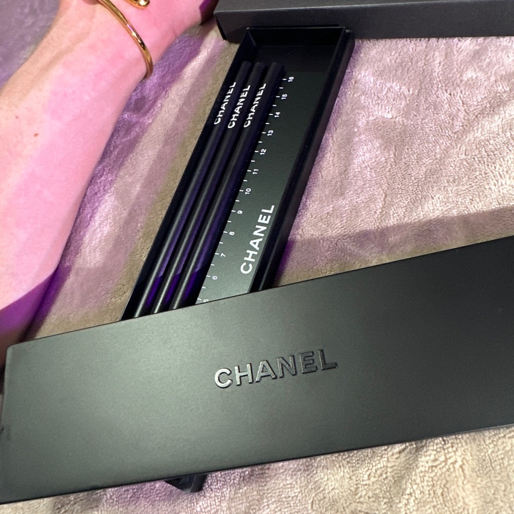 Chanel Pencil case with pens and a ruler novelty gift